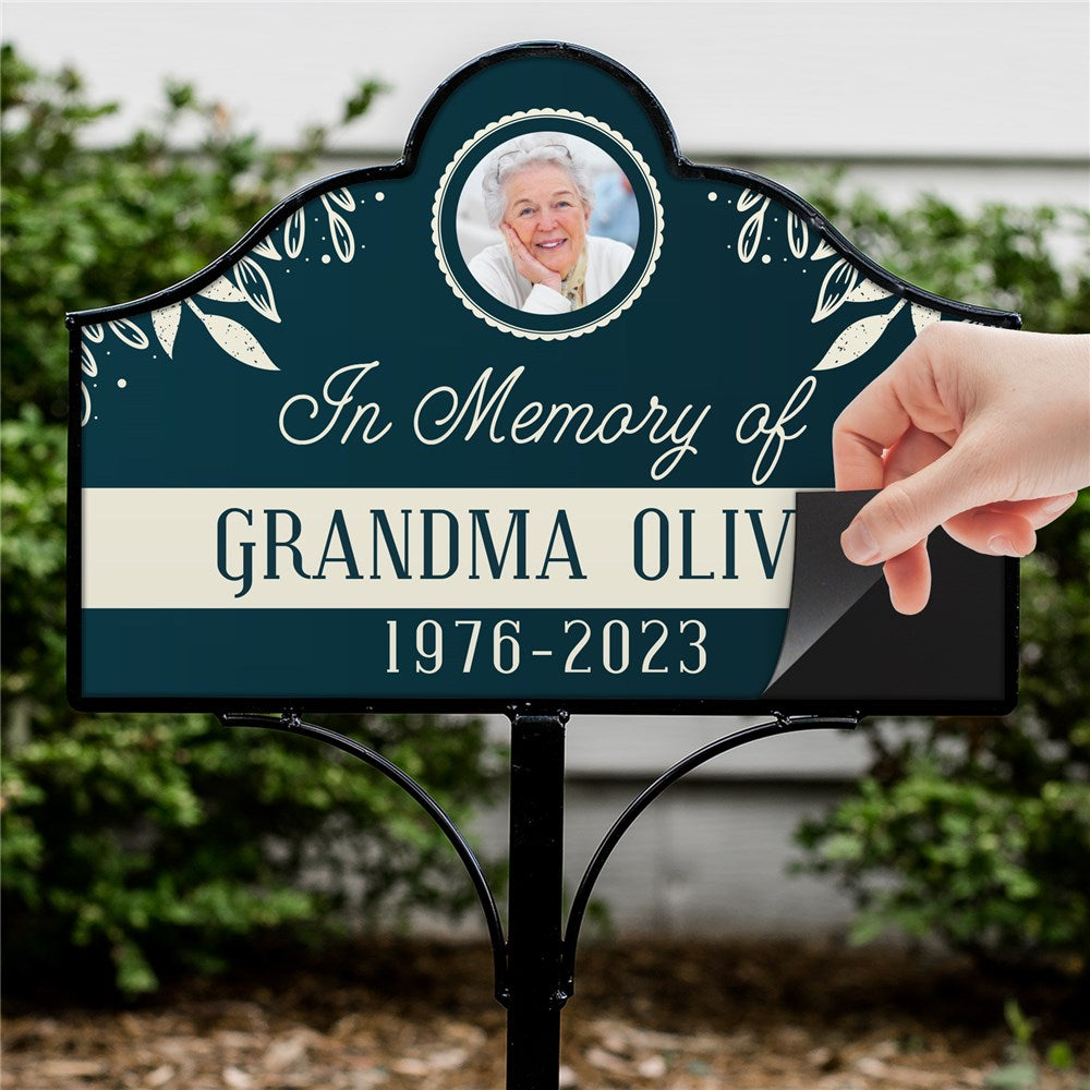 In Memory of Personalized Magnetic Photo Sign Set