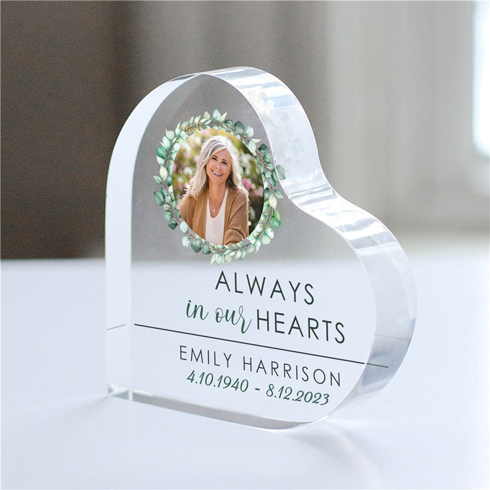 Personalized Always In Our Hearts Photo Heart Keepsake