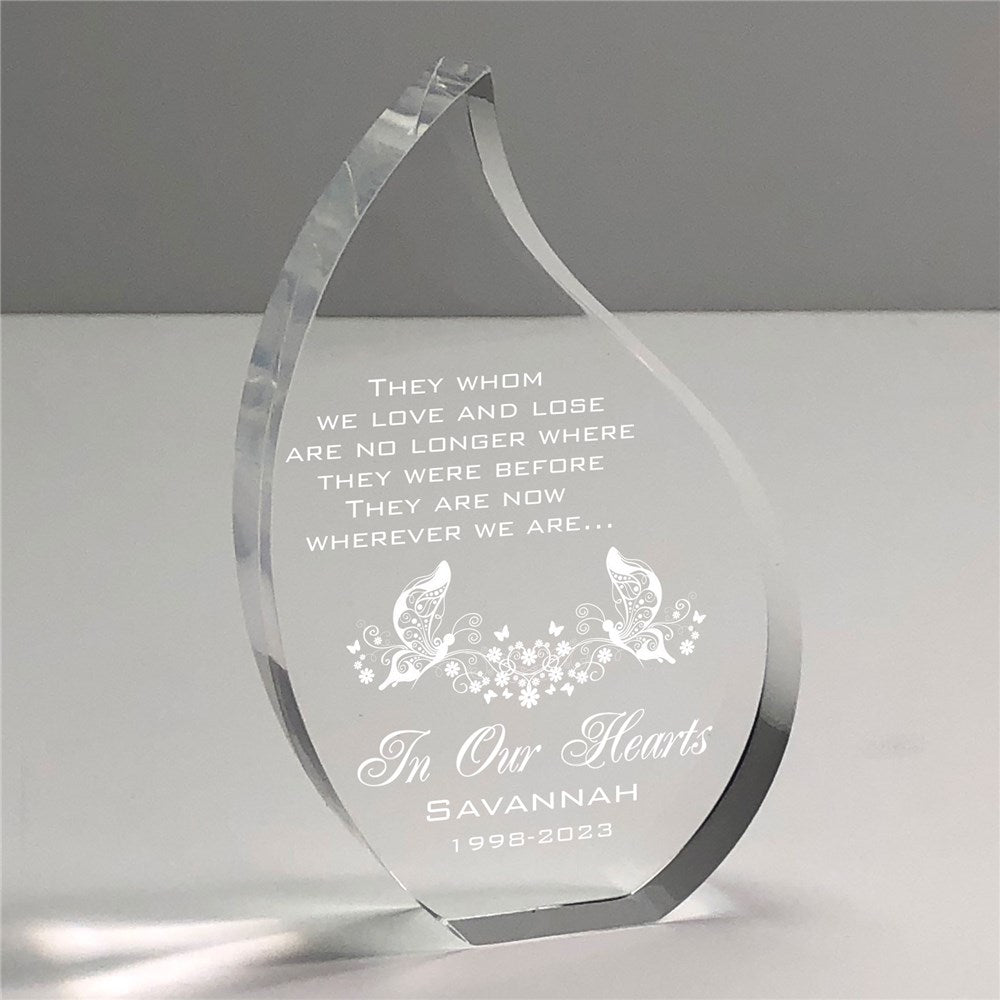 Engraved In Our Hearts Memorial Tear Keepsake