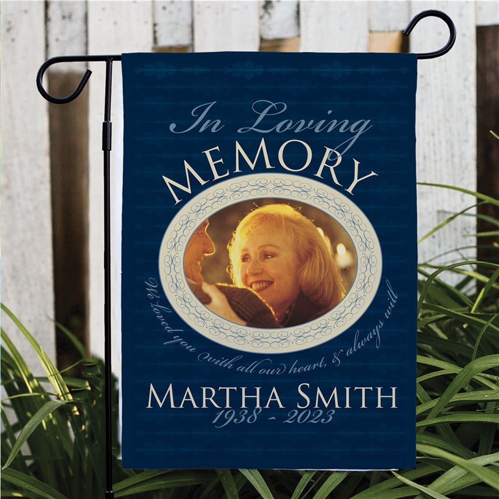 In Loving Memory Photo Memorial Garden Flag