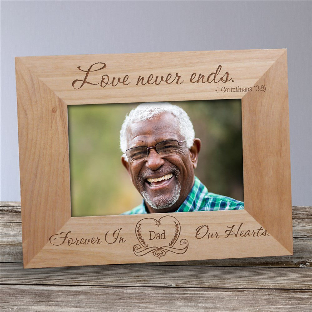 Personalized Love Never Ends Memorial Wood Picture Frame