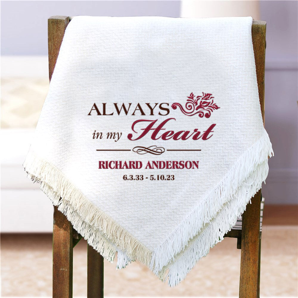 Personalized Embroidered Memorial Throw Blanket