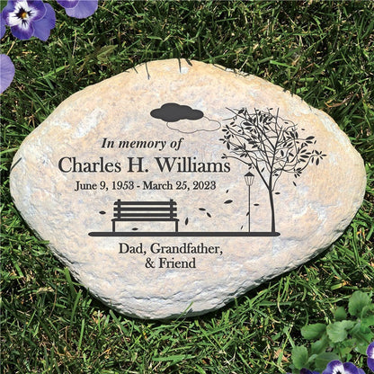 Personalized Empty Bench Memorial Garden Stone