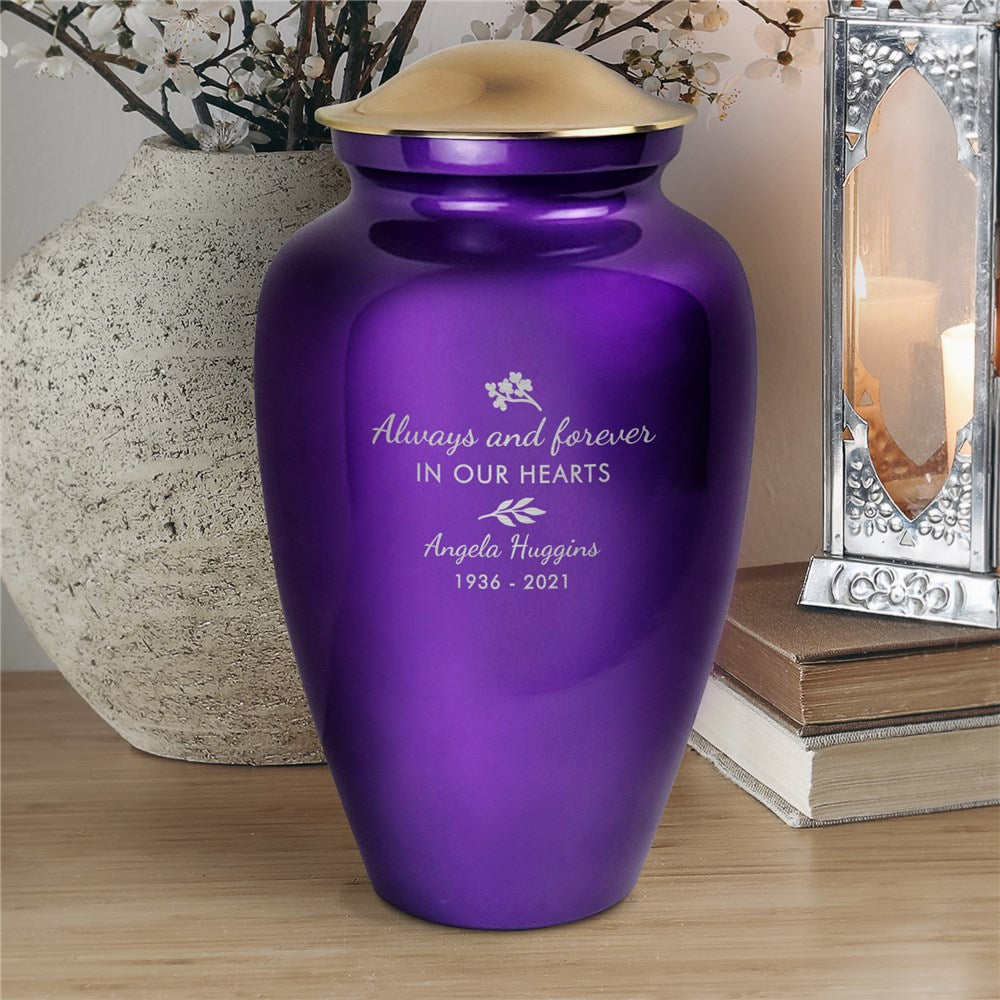 Always And Forever In Our Hearts Large Engraved Urn