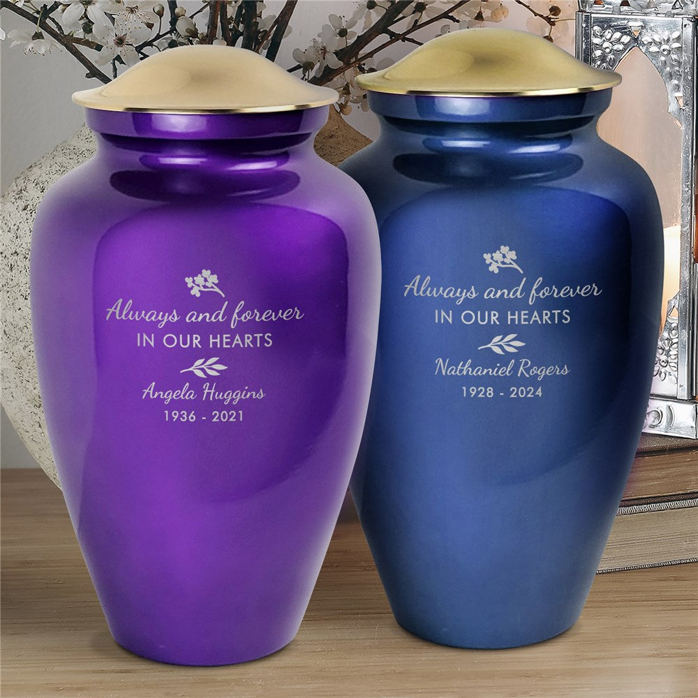 Always And Forever In Our Hearts Large Engraved Urn