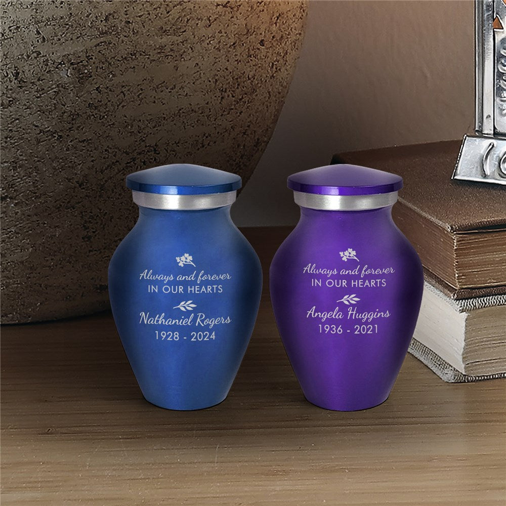 Engraved Always And Forever In Our Hearts Small Keepsake Urn