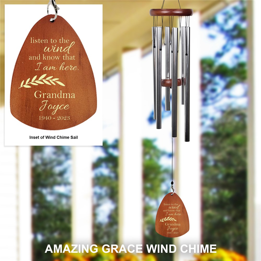 Personalized Listen To The Wind Memorial Wind Chime