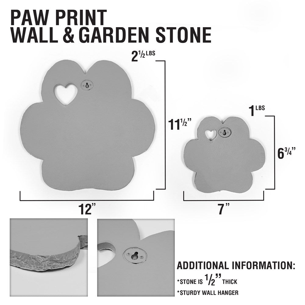 Personalized In Loving Memory Paw Print Stone