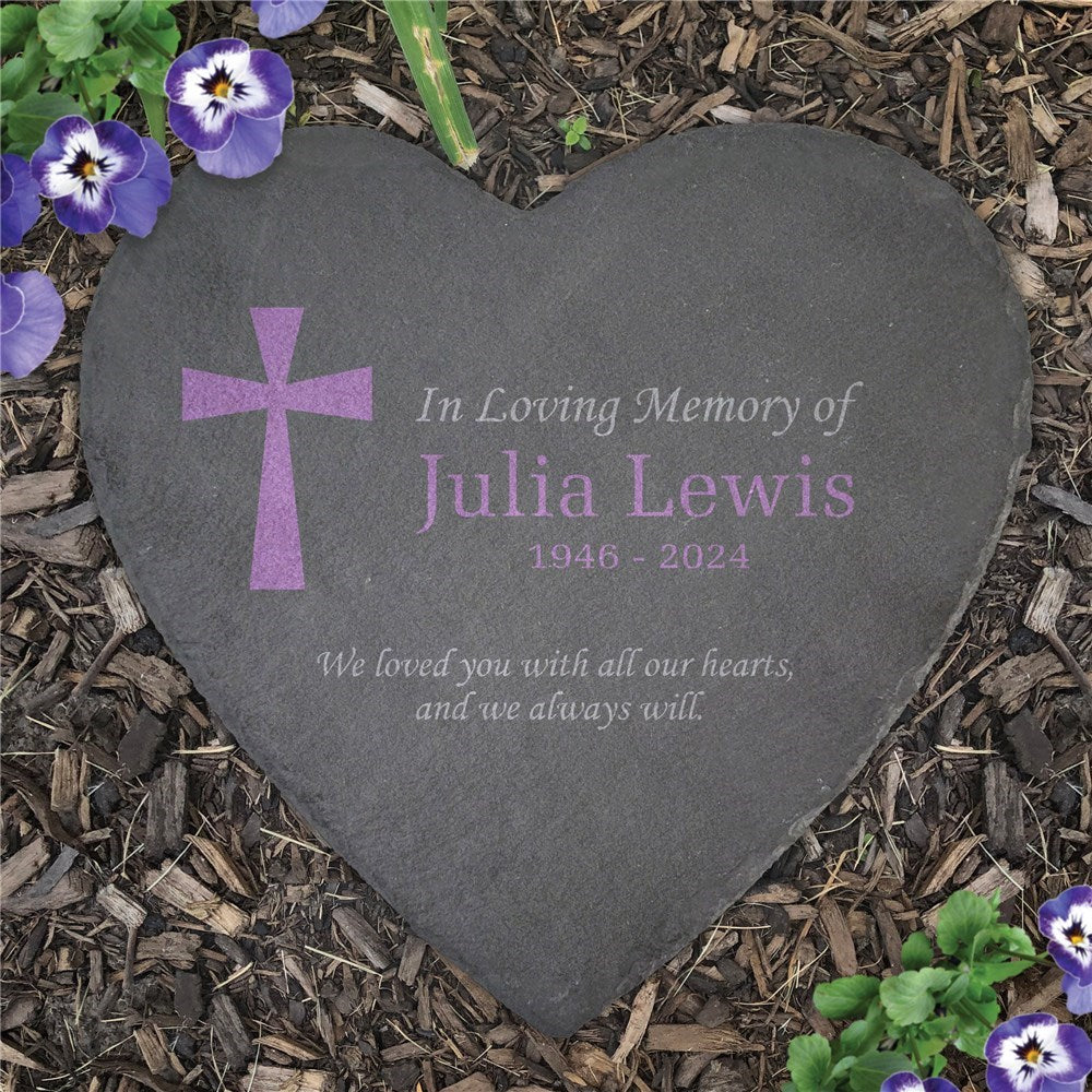 Personalized In Loving Memory Heart Slate Stone