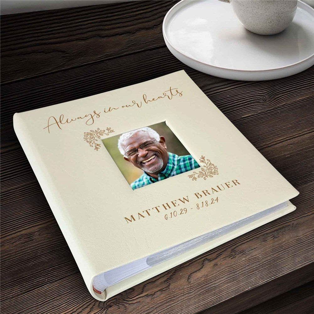 Engraved Always In Our Hearts Leatherette Memorial Photo Album