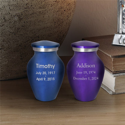 Engraved Name With Memorial Dates Small Keepsake Urn