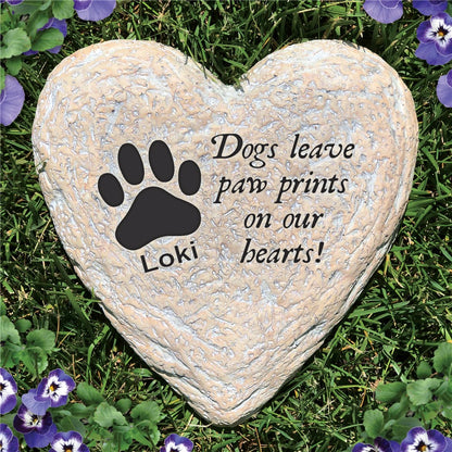 Dogs Leave Paw Prints on Our Hearts Garden Stone