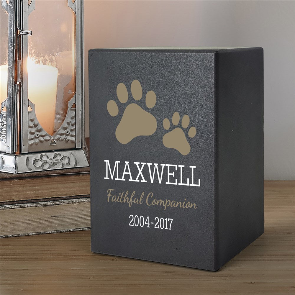 Personalized Pet Memorial Paw Print Urn