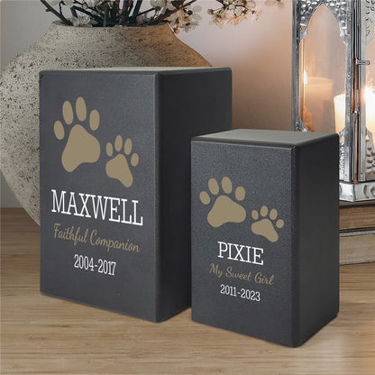 Personalized Pet Memorial Paw Print Urn