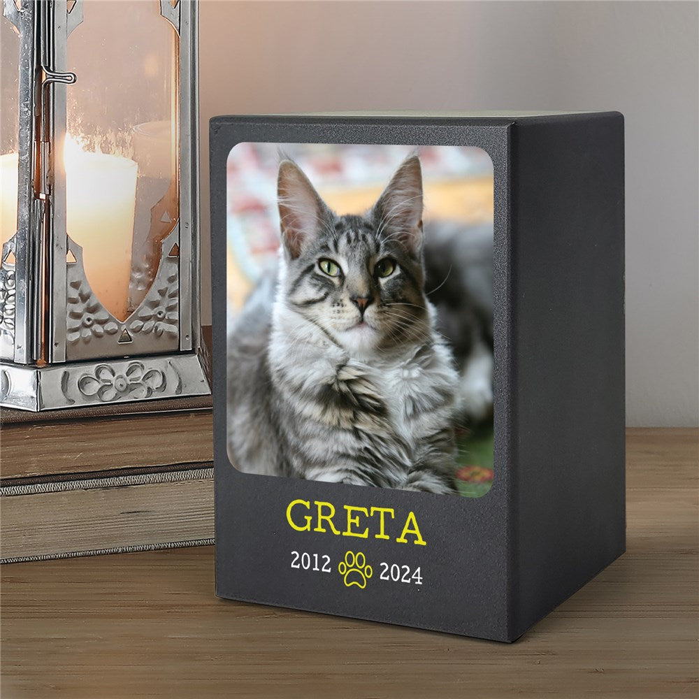 Personalized Pet Memorial Photo Urn for Dog or Cat