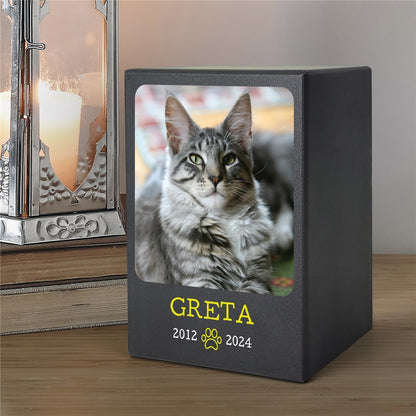 Personalized Pet Memorial Photo Urn for Dog or Cat