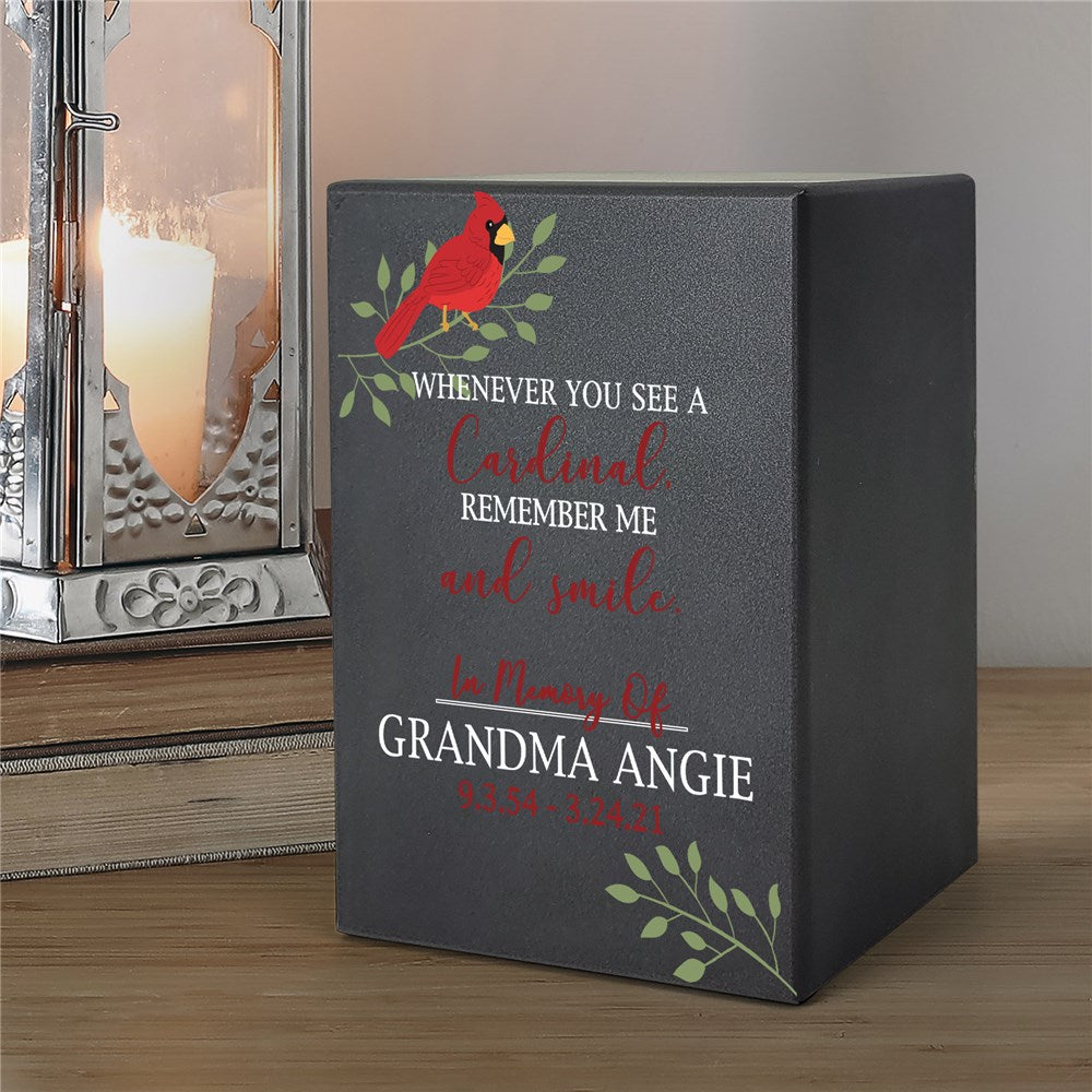 Whenever You See A Cardinal Remember Me Personalized Urn