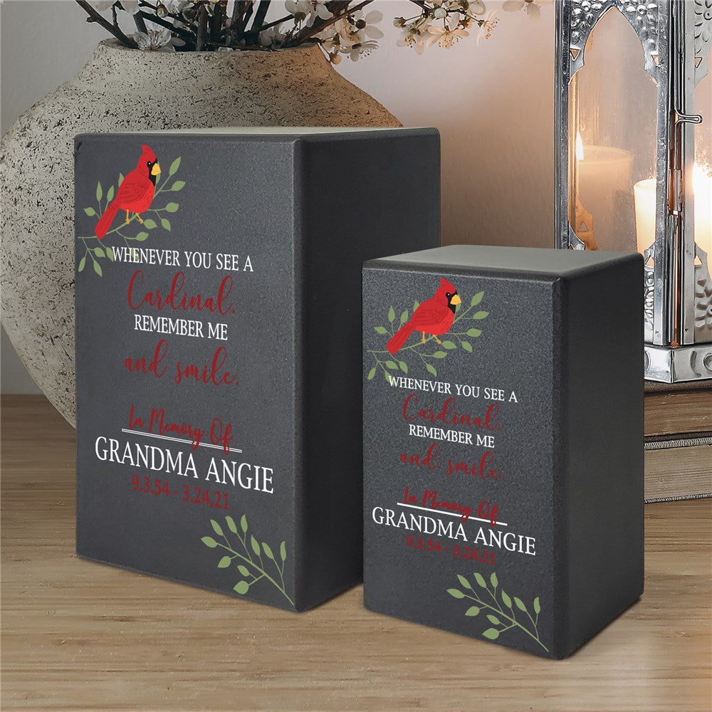 Whenever You See A Cardinal Remember Me Personalized Urn