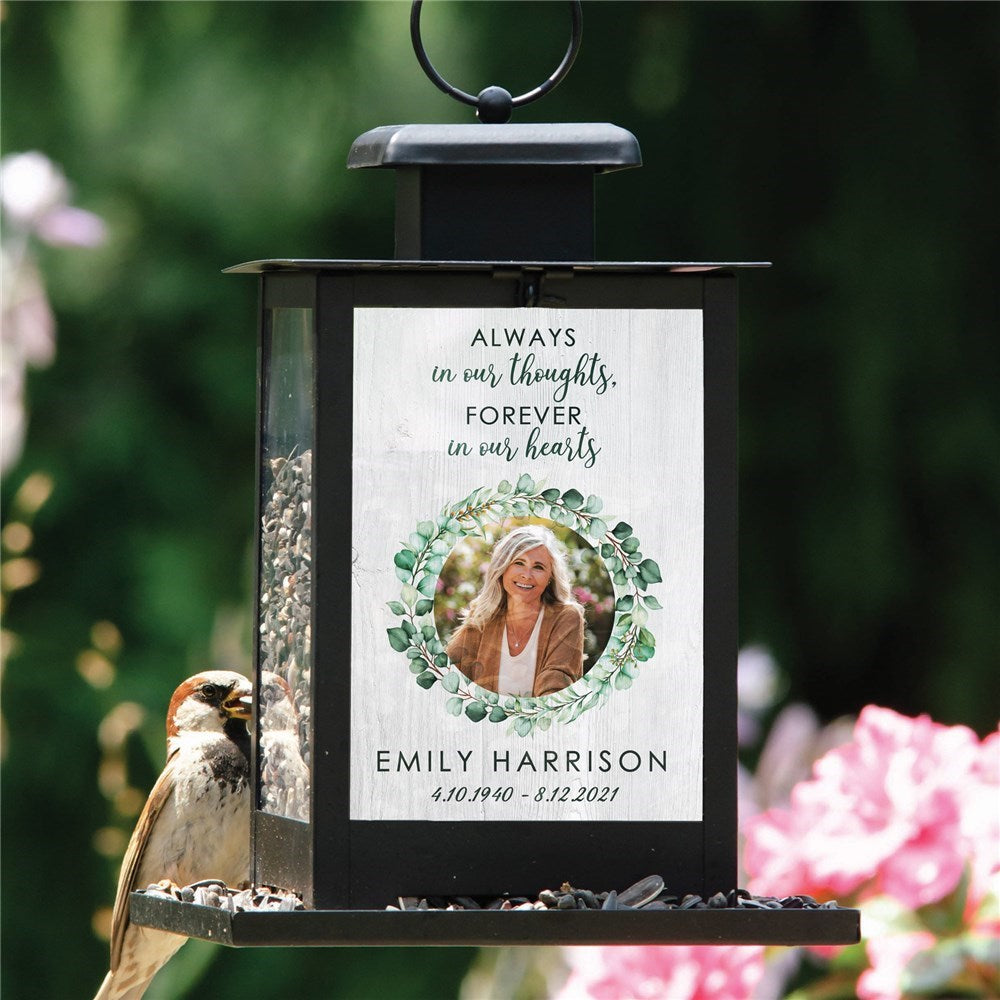 Personalized Always in Our Thoughts Memorial Bird Feeder