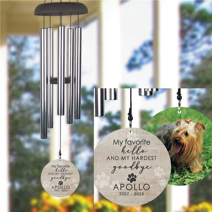 Hardest Goodbye Memorial Wind Chime for Loss of Pet