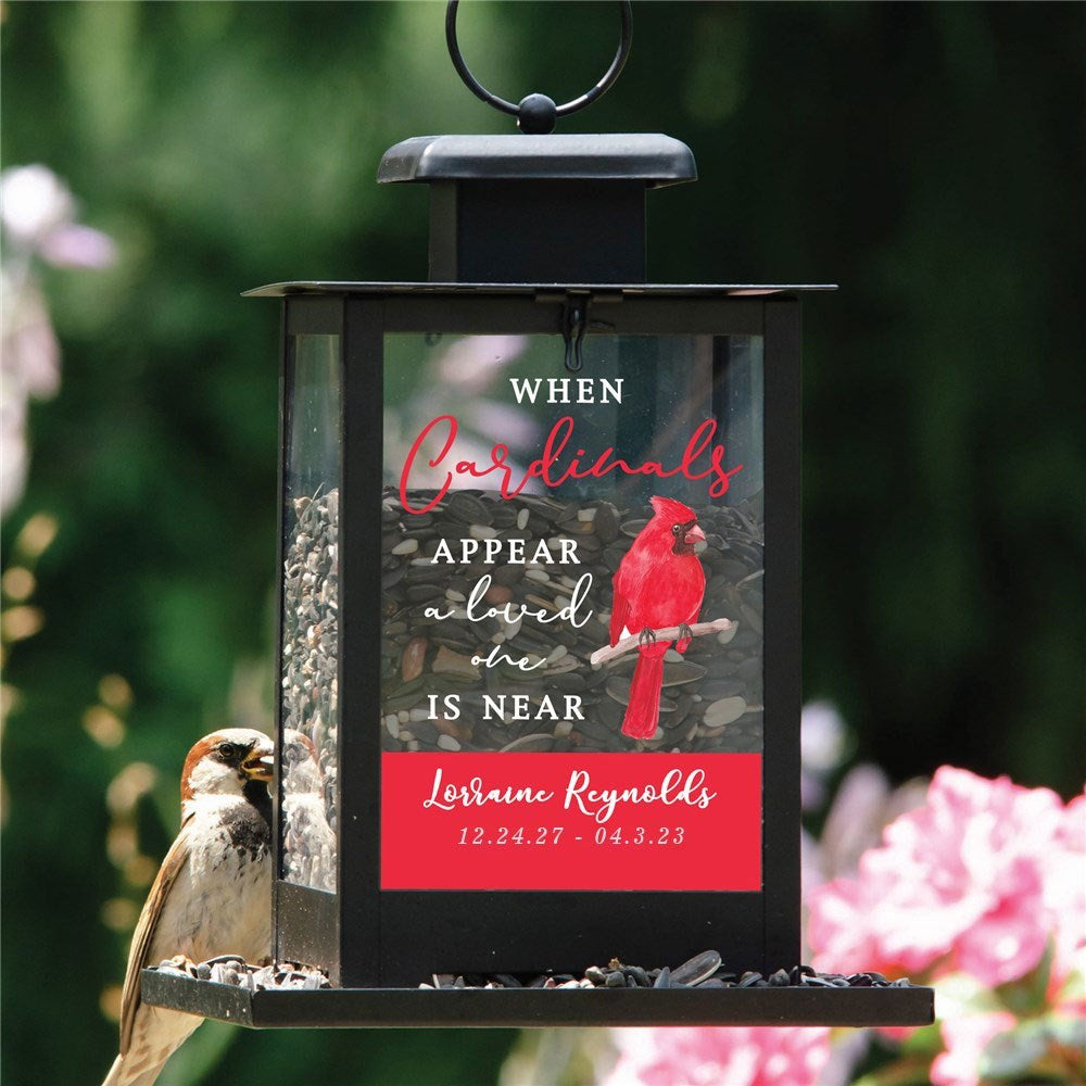 Personalized Memorial Cardinals Bird Feeder