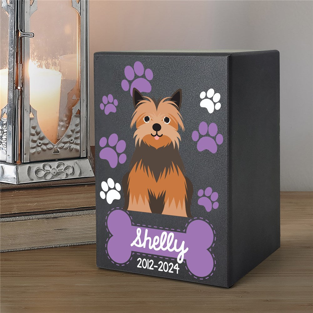 Personalized Memorial Urn With Dog Breed