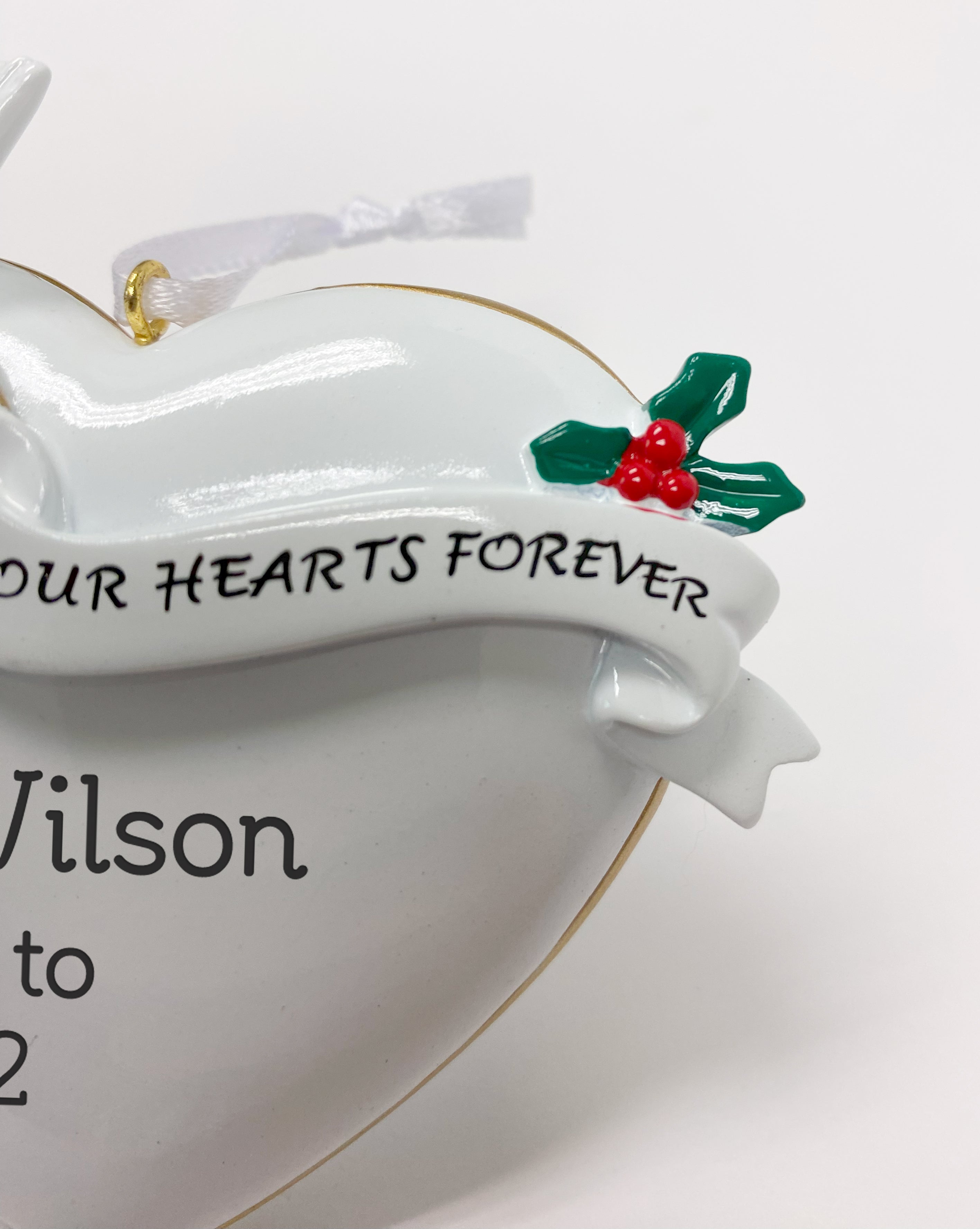 Personalized In Our Hearts Forever Memorial Ornament